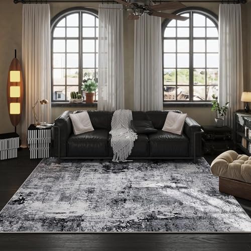 Rugcomf Large Living Room Rug 9x12 Washable Abstract - Image 2