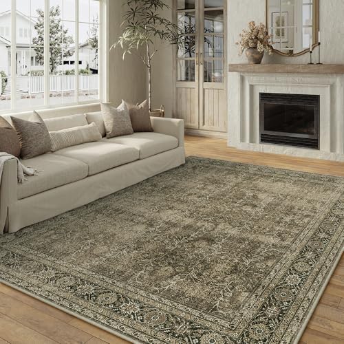 PureCozy Light Brown Area Rug 6x9 Vintage Traditional Distressed - Image 6
