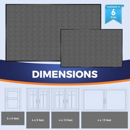 Commercial Floor Mat, 4 x 5 FT Extra Large Door Mat, Indoor/Outdoor Entrance Mat - Image 4