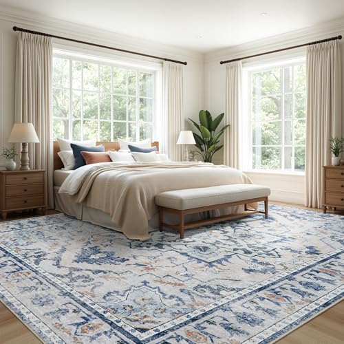 Joydeco 8x10 Area Rugs for Living Room, Non Slip Machine Washable Vintage Rug - Image 3