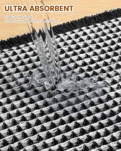 Smiry Waffle Bath Mat 47X24, Soft Absorbent Bathroom Rugs - Image 5