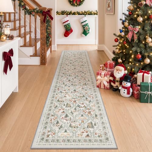 2x8 Christmas Runner Rug for Hallway, Washable Kitchen Rug - Image 3