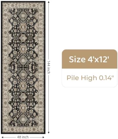 Washable Hallway Runner Rug 4x12: Non Slip Runner Rugs - Image 2