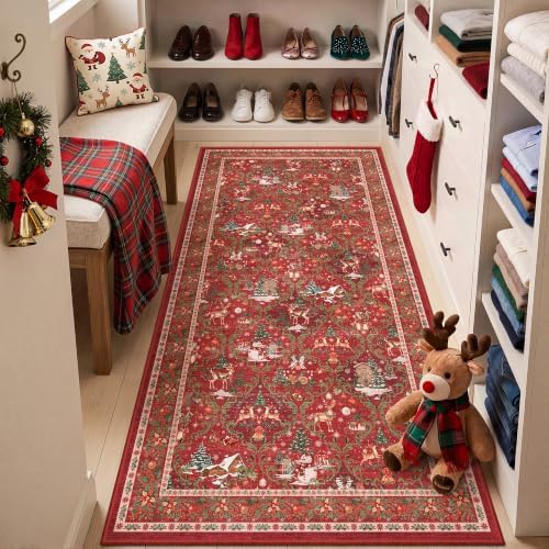 3x6 Christmas Runner Rug for Hallway, Washable Kitchen Rug - Image 4