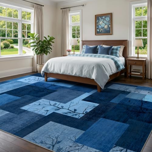 Large Area Rugs for Living Room, Modern Geometric Patchwork Carpet Non-Slip - Image 3