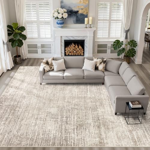 LOONGRUG 12x15 Area Rug Large Neutral Modern Rug by LOONGRUG