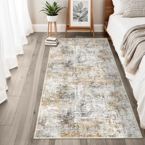 3x6 Washable Non-Slip Kitchen Runner Rug – Modern Abstract Wide Carpet Runner - Image 4
