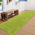 2x8 Bedside Area Rugs for Bedroom Soft Fluffy Shag Green Rug for Hallway by JiaoBaba