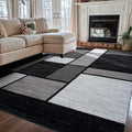 Rugshop Modern Boxes Contemporary Non-Shedding Area Rug Gray 5'3" x 7'3" by Rugshop