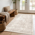 FMFUNCTEX 4x6 Washable Beige Neutral Vintage Retro Area Rug by Fmfunctex
