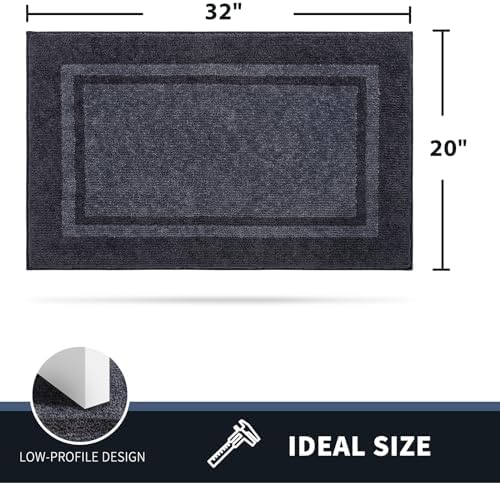 PURRUGS Dirt Trapping Indoor Door Mat, Bluish Grey & Charcoal - Image 2