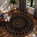 SERISSA 4ft Washable Non-Slip Boho Round Area Rug by SERISSAHomeDecorCollection