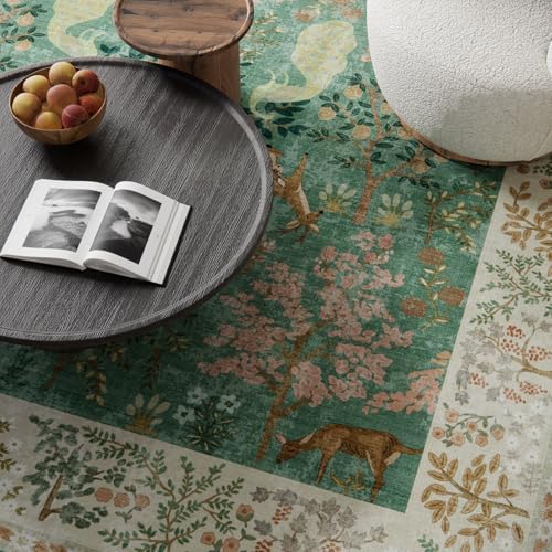 Washable Area Rugs for Living Room: 8x10 Bedroom Rug Vintage Area Rug Stain - Image 3