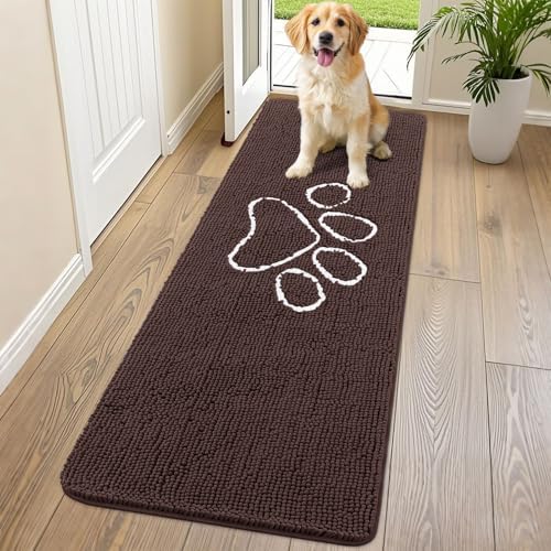 Smiry Dog Door Mat for Muddy Paws, Absorbent Non Slip Dirt Trapper by Smiry