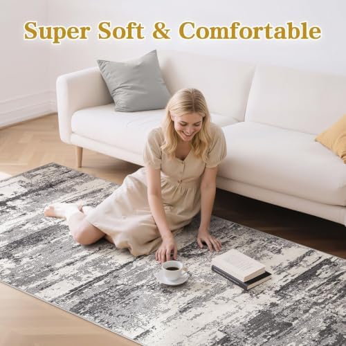 3x14 Runner Rug, Abstract Washable Hallway Rugs - Image 5