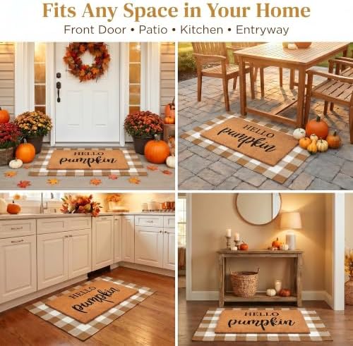 Fall Decor Door Mat Combo Set, 100% Coco Coir Welcome Mat + 28 x 43 Inches - Image 5
