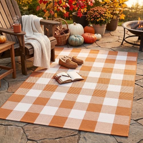 Caramel Buffalo Plaid Rug 4 x 6 - Image 3