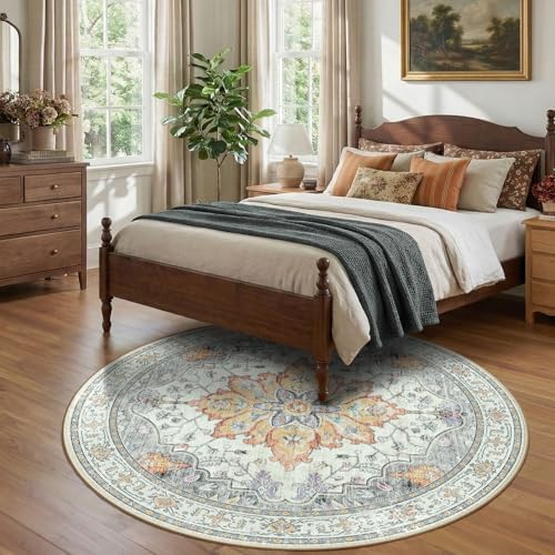RELEANY Washable Area Rug, Round 7ft - Image 2