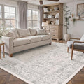 PureCozy Gray Area Rug 7x10 Vintage Floral by PureCozy