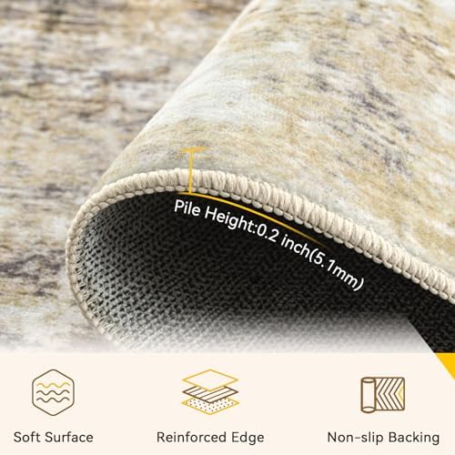 RELEANY Washable Runner 2'x10' Abstract Area Rug - Image 4