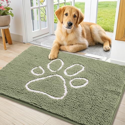 Smiry Dog Door Mat for Muddy Paws, Absorbent Non Slip Dirt Trapper by Smiry