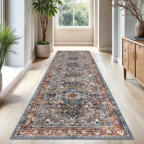 KOZYFLY Area Rug 3x10 Ft Washable Boho Runner Rug - Image 3