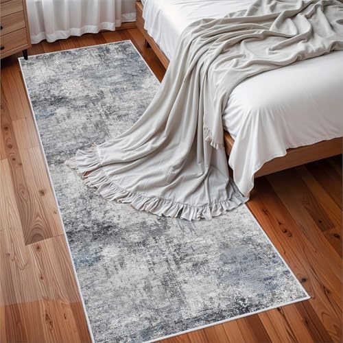 Washable Abstract 3x8 Runner Rug: Low Pile Runners - Image 2