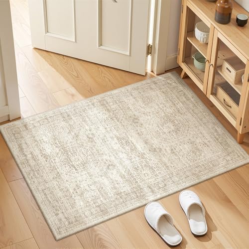 2x3 Rug Non Slip, Small Washable Entryway Rug by Restydon