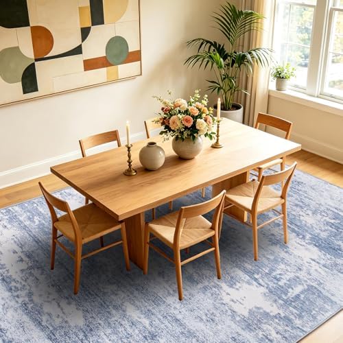 6x9 Area Rugs Living Room Rug Abstract Washable Rug Non-Slip Soft Low Pile - Image 3