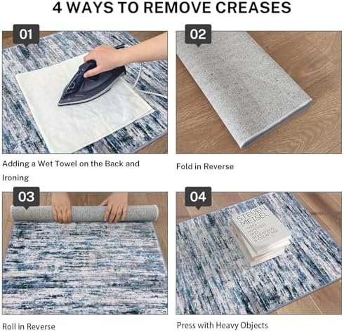 Lansny Abstract Washable 2x6 Runner Rug Non Slip Runners - Image 4