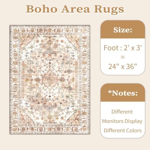 SERISSA 2x3 Washable Non Slip Boho Small Area Rug - Image 6