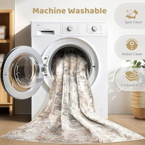LOONGRUG Runner Rug 3x10 Washable Non-Slip Kitchen Neutral Modern Rug - Image 2