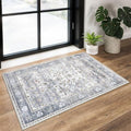 KUTA Vintage 2x3 Entryway Rug, Washable Small Area Rug Grey Blue by KUTA