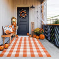 MUBIN Fall Decor Cotton Buffalo Plaid Rug, Washable Large Halloween Doormat by MUBIN