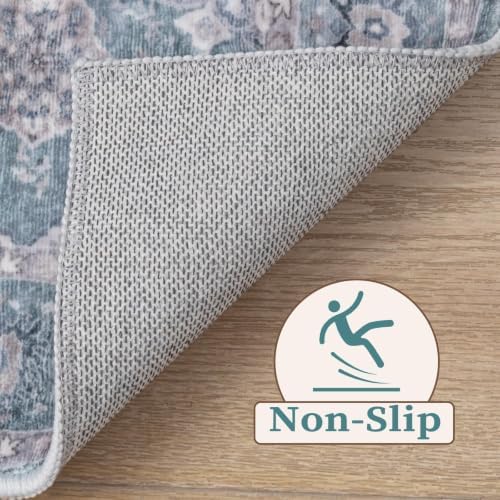 SERISSA 5x7 Washable Non Slip Floral Boho Area Rug - Image 3