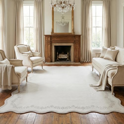 GarveeHome 6x9 Scalloped Area Rug Soft Washable Rug - Image 3
