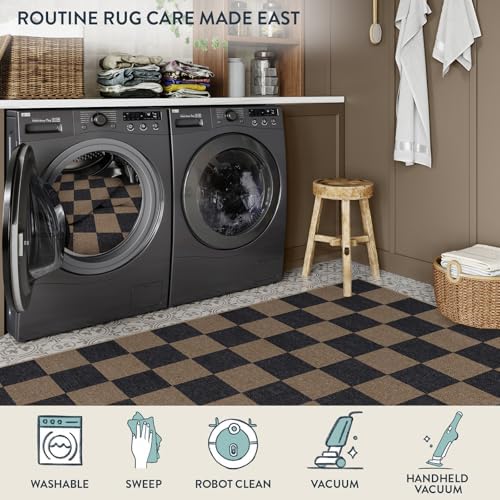 Lahome Checkered Easy Jute 3x5 Outdoor Rug, Washable Rugs - Image 6