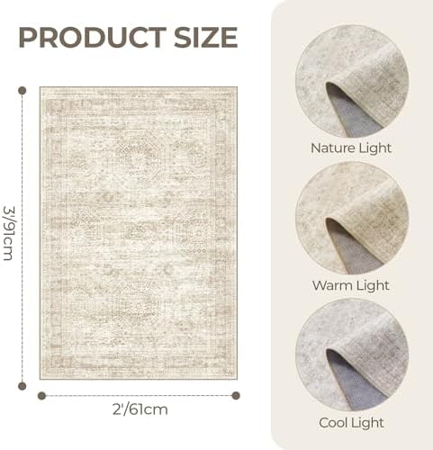 2x3 Rug Non Slip, Small Washable Entryway Rug - Image 2