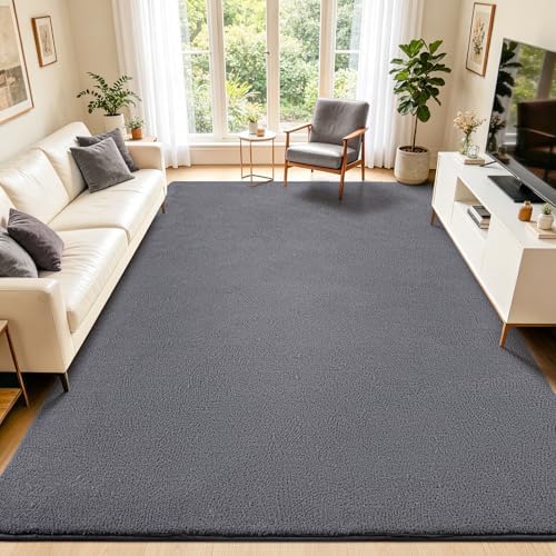 6x9Ft Area Rugs for Bedroom Upgrade Non-Slip Rug Low Pile Carpet Darkgray - Image 7