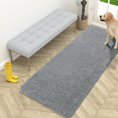 OLANLY Dog Door Mat for Muddy Paws 59x24, Super Absorbent Chenille Mud Mat by OLANLY