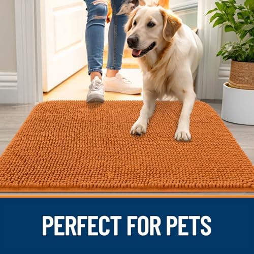 OLANLY Dog Door Mat for Muddy Paws 59x20, Super Absorbent Chenille Mud Mat - Image 6