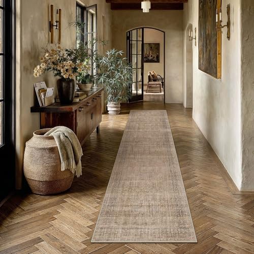 HUGEAR Brown 2x10 Neutral Runner Rugs by HUGEAR