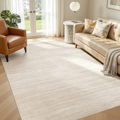 5x7 Area Rugs, Washable Living Room Rug, Abstract Beige by JessibouAreaRug