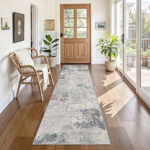 UERMEI 2x8 Washable Runner Rug for Hallway, Non Slip Low Pile Kitchen Carpet by UERMEI