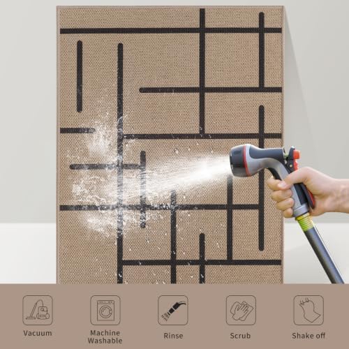 Tangsoo Easy Jute 2.6x10 Washable Hallway Runner Rug, Kitchen Non-Slip Rug - Image 3