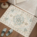 Washable 2x3 Area Rug, Non Slip Small Entryway Rugs Green/Beige by Xilixili