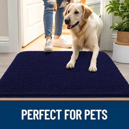 OLANLY Dog Door Mat for Muddy Paws 47x17, Super Absorbent Chenille Mud Mat - Image 6