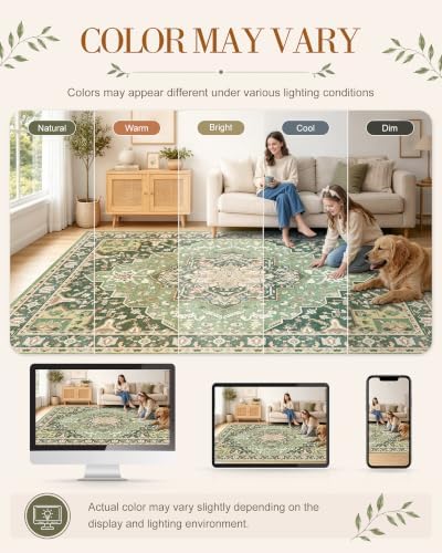 OLANLY 5x8 Washable Area Rug, Soft Non Slip Carpet - Image 2