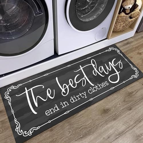 KOZYFLY Laundry Room Rug Runner 20"x48" Non Slip Laundry Rug Kitchen Rugs by KOZYFLY
