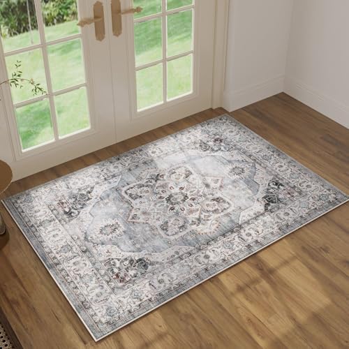Rugcomf Small Rug 2x3 Door Mat Washable Non Slip Vintage by Rugcomf